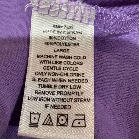 Anne Klein Purple Boxy Relaxed pocket T-Shirt with white contrast stitching - Picture 7 of 11